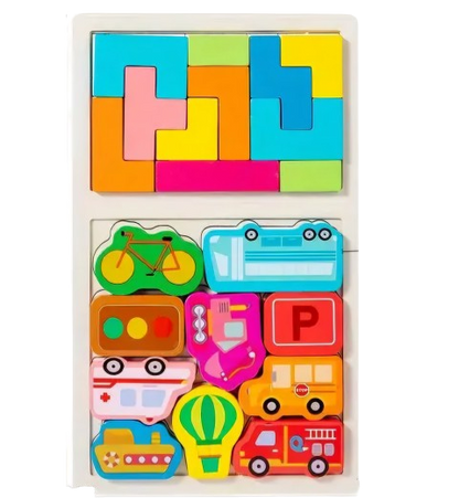 Wood Puzzles Eco Friendly Non Toxic Building Blocks Shapes and Figures for Creative Play For kids