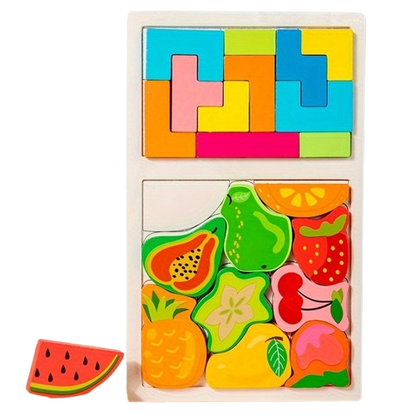 Wood Puzzles Eco Friendly Non Toxic Building Blocks Shapes and Figures for Creative Play For kids