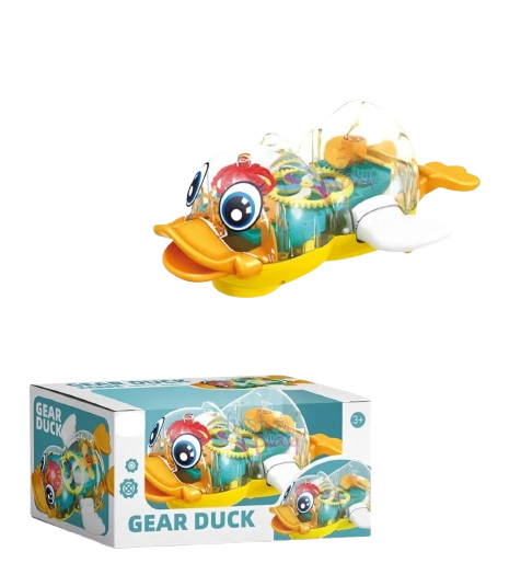 Play Bump n Go 3D Gear Transparent Duck Toy with Sounds and Colorful Lights Musical toy for boys and girls kids toys sound toy for kids birthday gift