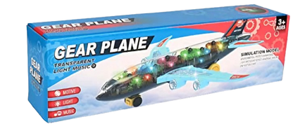 Electric Flash Music Toy Transparent Plane Universal Plane toy for kids