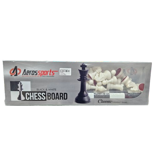 Black and White Tournament Chess Aeros Sports Game with Solid Pieces Professional Tournament Chess Players Set Black and White