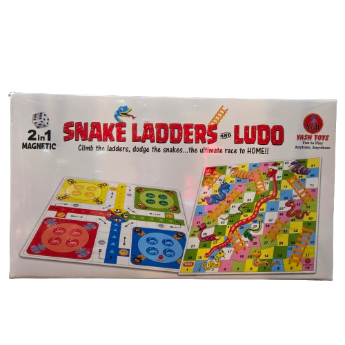 2in1 MAGNETIC SNAKE LADDERS AND LUDO Climb the ladders, dodge the snakes the ultimate race to HOME board game for kids