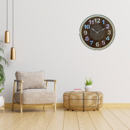 Wooden Fancy Wall Clock Steven Quartz SQ 1410