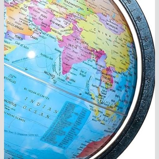 Big Size Educational Political Map Globe with Magnifying Glass for Study Globe for Home Office Kids Learning UPSC Aspirants Home office School Decor