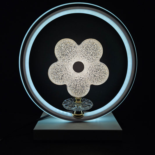 Classy elegant Attractive Modern Design Table Lamp With Aura Ring Shape Light With Flower Table Lamp