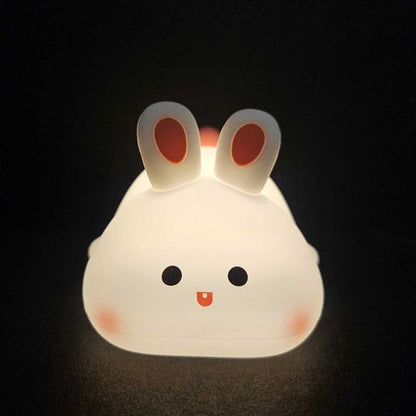 Silicon warm colour dimmable rechargeable rabbit bed lamp for kids