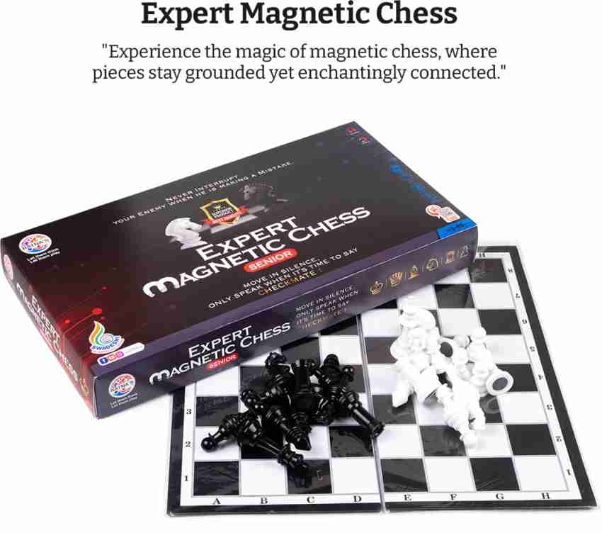 Expert magnetic Chess Magnetic Challenge Chess Set Magnetic Pieces and Extra Queens for 2 Players Kids and Adults