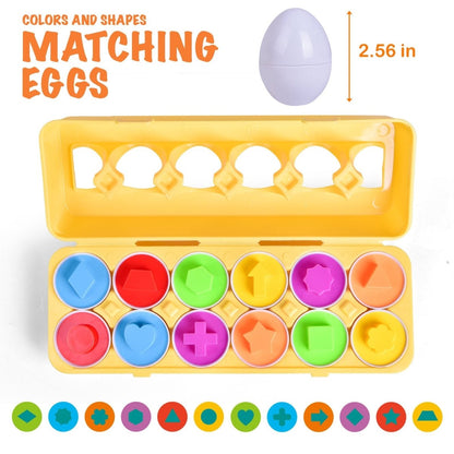 Eggs matching 12 different shapes and colour