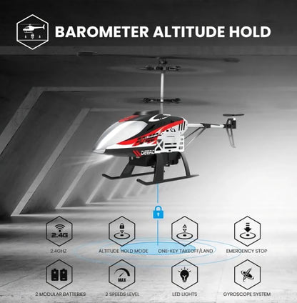 Remote Control Helicopter Altitude Hold RC Helicopters with Storage Case Aircraft Indoor Flying Toy with High and Low Speed Mode Rechargeable Battery for 24 Min Play Boys Girls