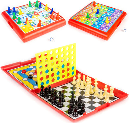 Classic Games 5 in 1 Table Top Board Games for All Ages