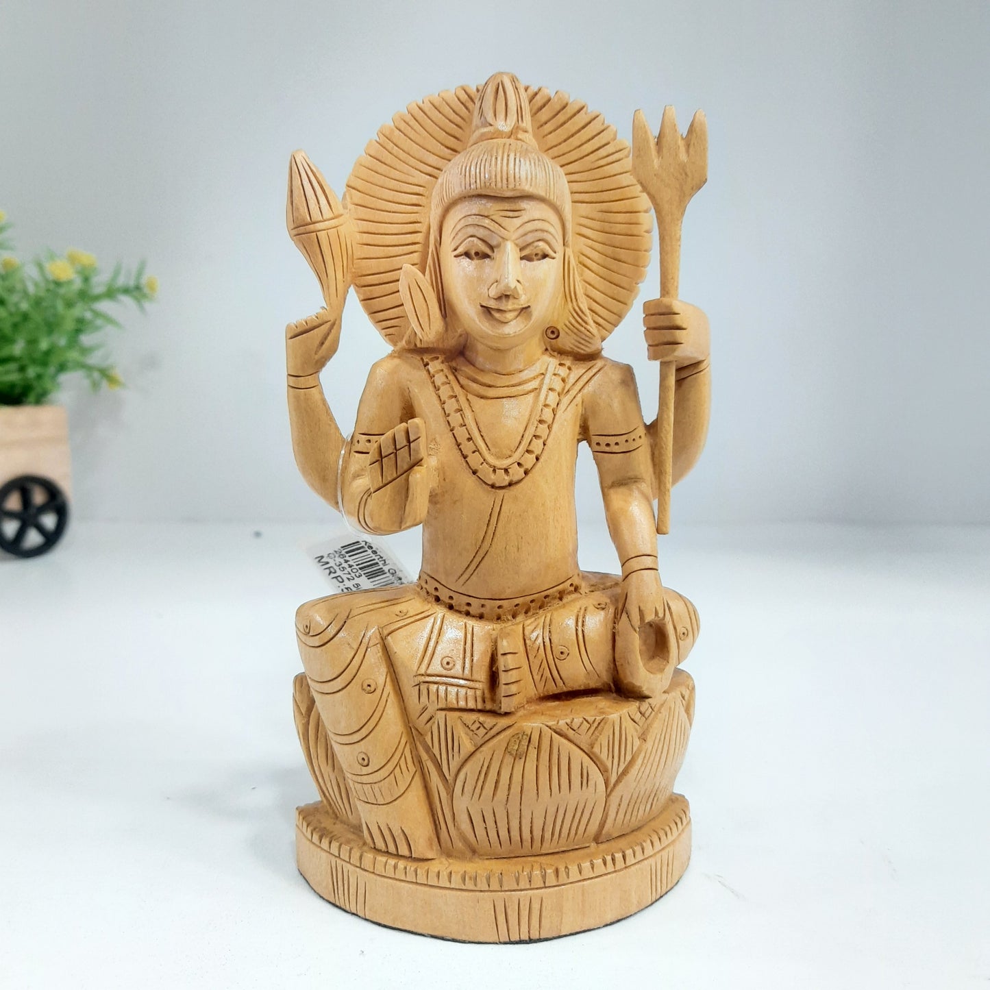 Wooden Shiva Figure Sitting Super Fine