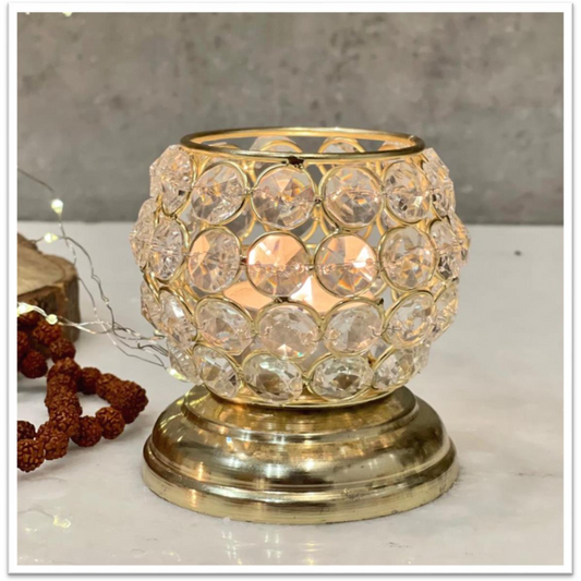 Round Crystal Candle Holder