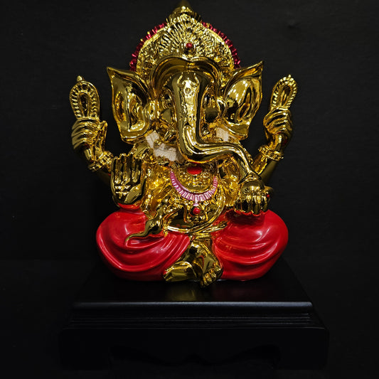 Gold Ganesha with Enamel Color Ganesh Idol Ganesha Murti Ganpati Idol for Home Decor Puja Lord Ganesh Statue Gift for Office Desk Puja Room Figurine