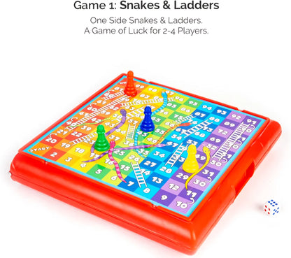 Classic Games 5 in 1 Table Top Board Games for All Ages