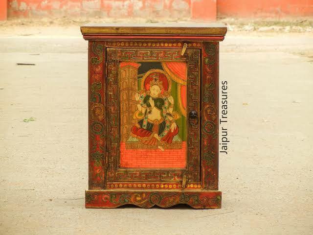 CORNER ALMIRAH TIBETAN PAINTED