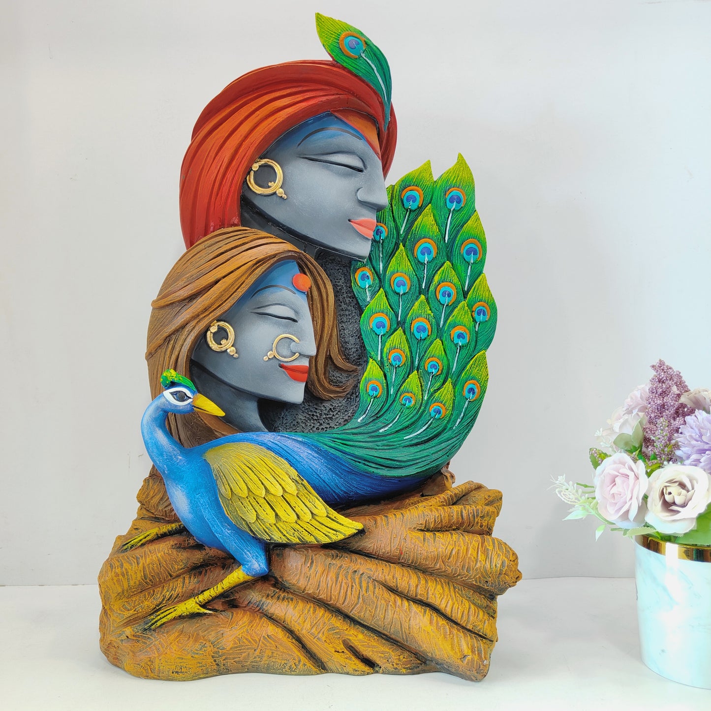 Radha Krishna with 3D Peacock