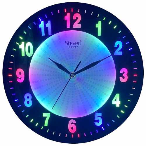 MULTI COLOR ROUND LED WALL CLOCK 12005