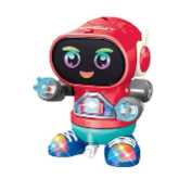 Electric Robot Toy Cartoon Transparent Gear Obstacle Avoidance Walking with Lights Music Funny Geared Robot Electronic Doll For Children