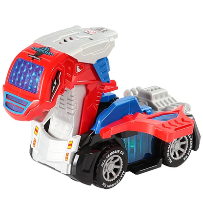 Deformation mini car toy transforming dinosaur car toys with light and music