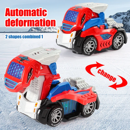 Deformation mini car toy transforming dinosaur car toys with light and music