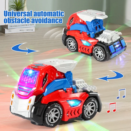 Deformation mini car toy transforming dinosaur car toys with light and music