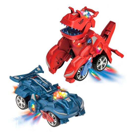 Childrens animal dinosaur electric deformable stunt car toy set for boys