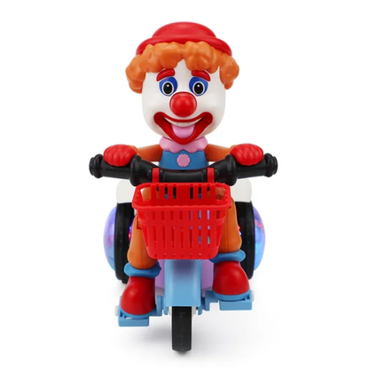 New universal light music clown bike motorcycle tricycle kids toy mini three wheel stunt car