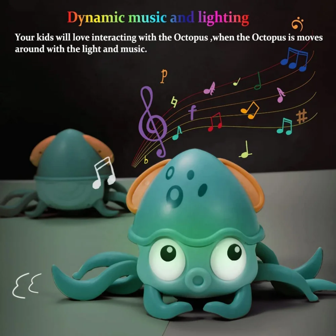 Hot selling induction electric crawling octopus toy pet children toy animal walking octopus with moving avoid obstacles sensing