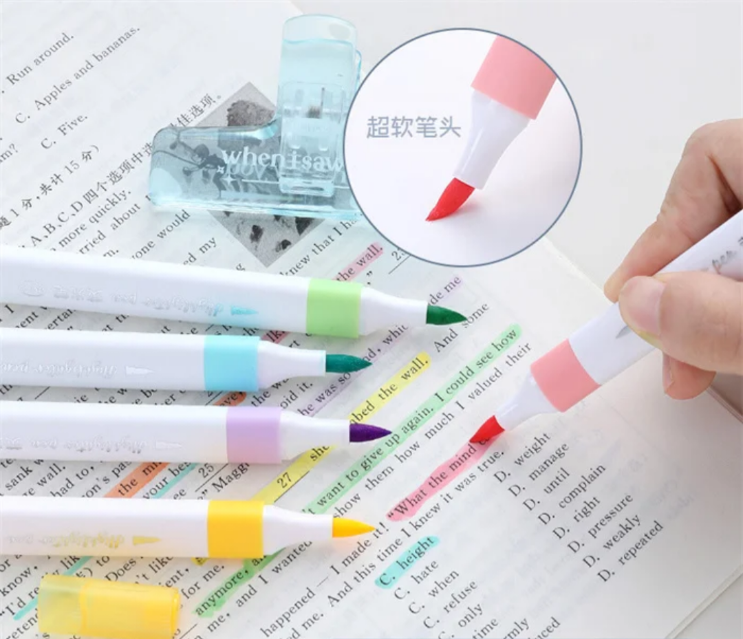 Kids Marker pens Multicolor Plastic kids fancy alcohol marker highlighter pen kids stationery