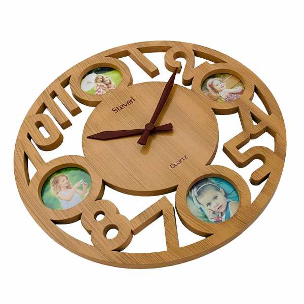 ROUND PHOTO FRAME WITH CLOCK 1414