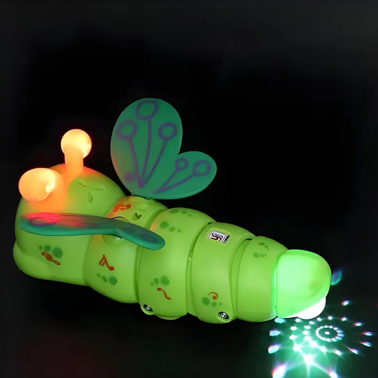 Crawling Caterpillar Toys Musical Light Up Toy with 360 Degree Rotation and Wings Early Learning Toy