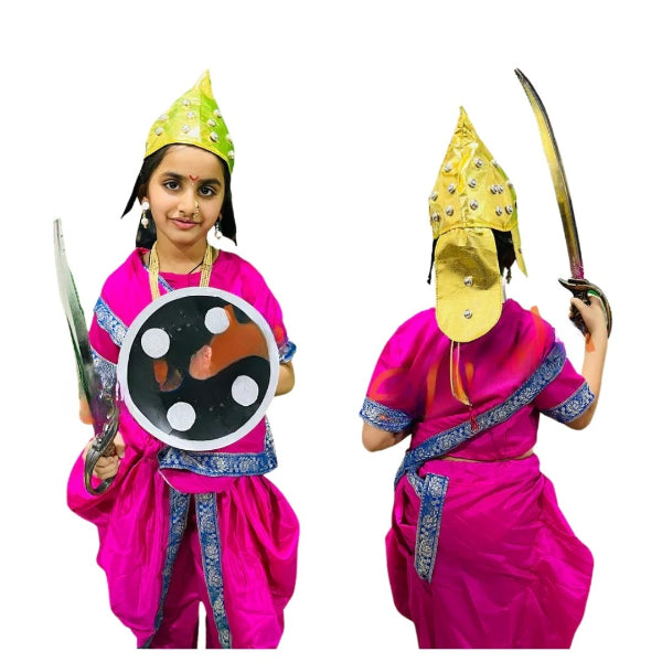 Marathi Saree / Rani lakshmi Bai costume (Pink) -without accessories - 2- 3 Years/20