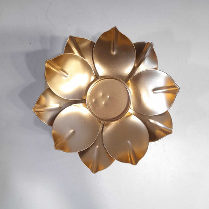 Decorative metal lotus desigined t-light candle holder for diwali