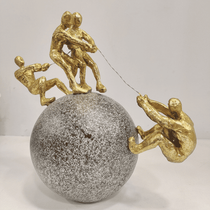 Human helping sculpture showpiece for home decoration