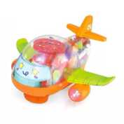 Transparent 3D airplane Toy 360 Degree Rotation Gear Simulation Mechanical Airplane Sound and Light Toy for 2 to 5 Years Boys and Girls Toy for Kids with Gear Technology 3D Light Musical Sound