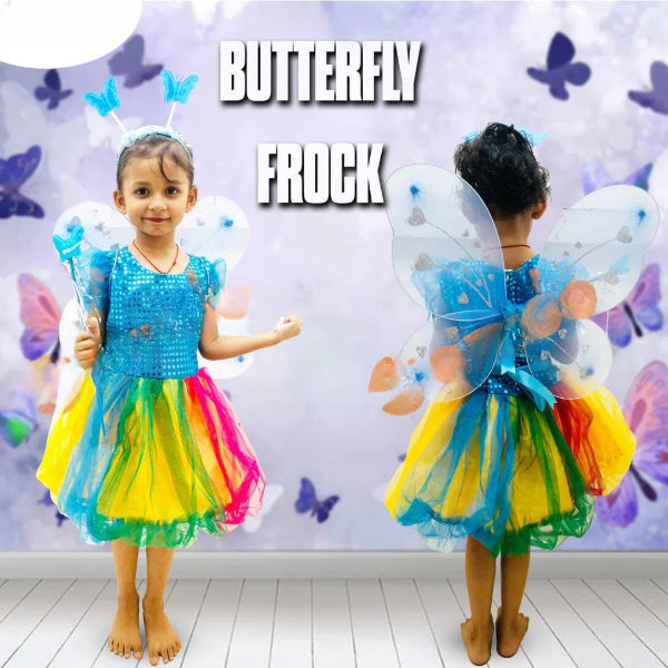 Butterfly Frock For Girls - 6 to 7 Years/ 28 No