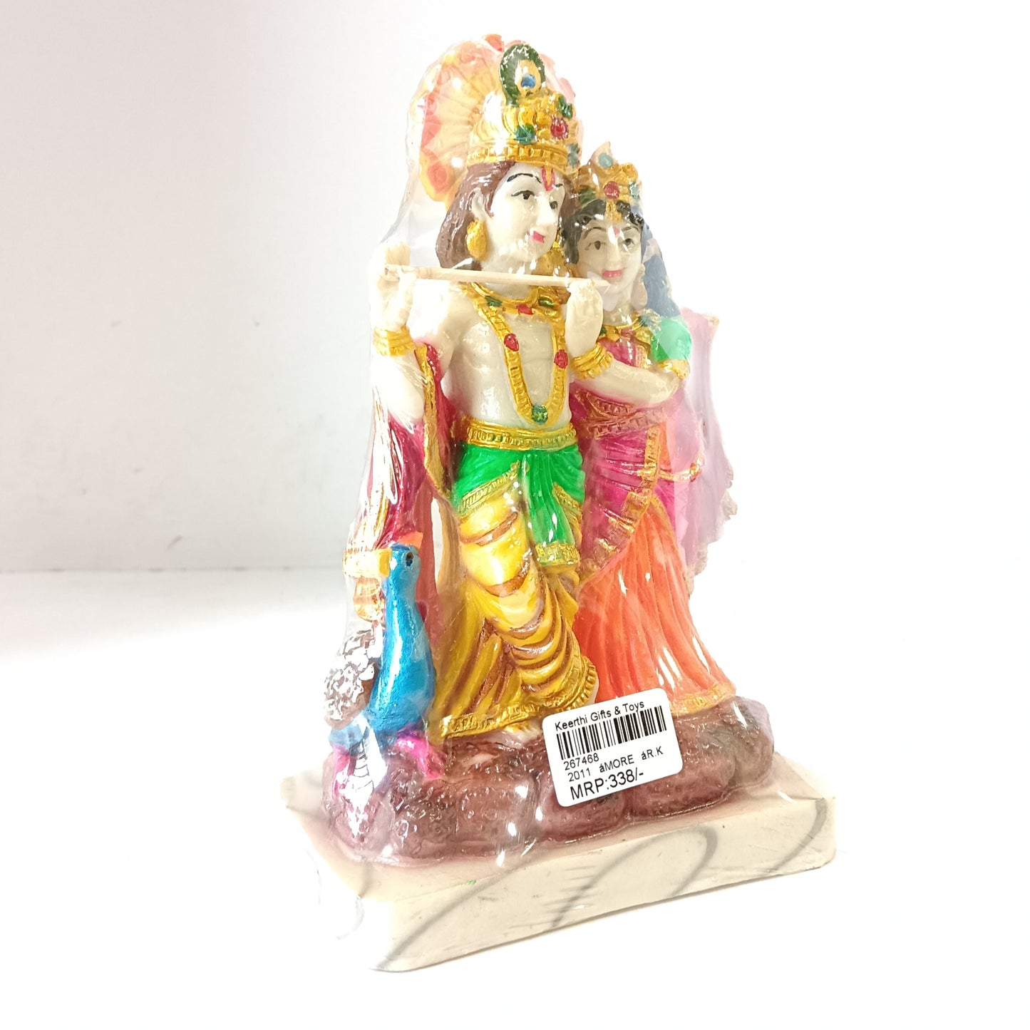 Radha Krishna peacock idol