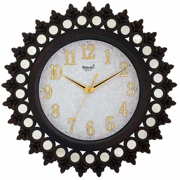 ANTIQUE ROUND MIRROR WALL CLOCK 1803