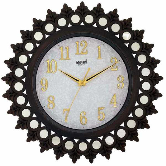 ANTIQUE ROUND MIRROR WALL CLOCK 1803