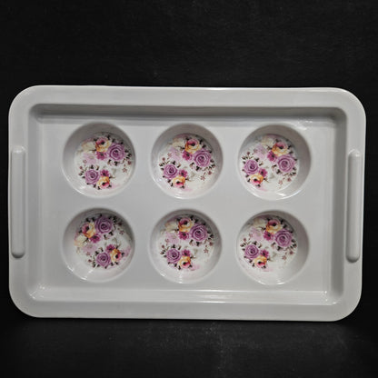 serving designer Tray with compartments glass or cup holders  perfect for everyday use