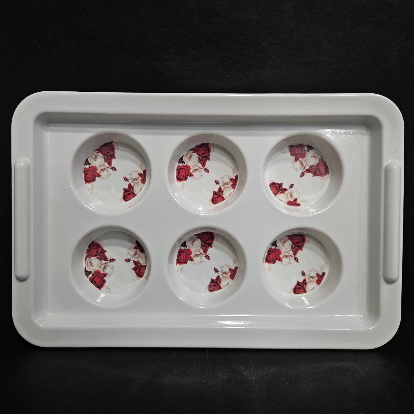 serving designer Tray with compartments glass or cup holders  perfect for everyday use