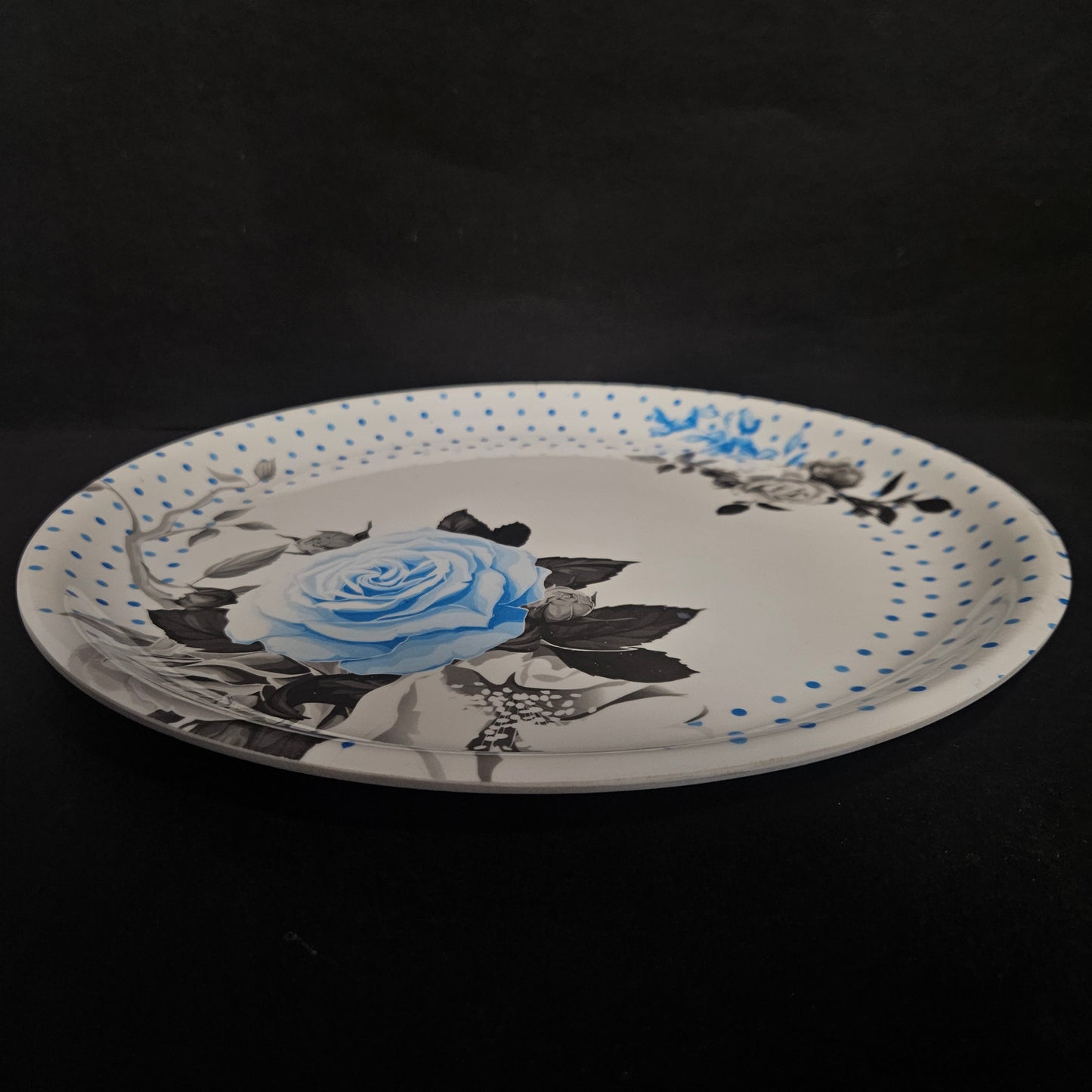 Melamine Glossy Finish Flowers Designer Serving Platter for Dining table Food Serving platter