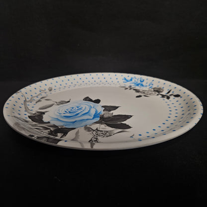 Melamine Glossy Finish Flowers Designer Serving Platter for Dining table Food Serving platter