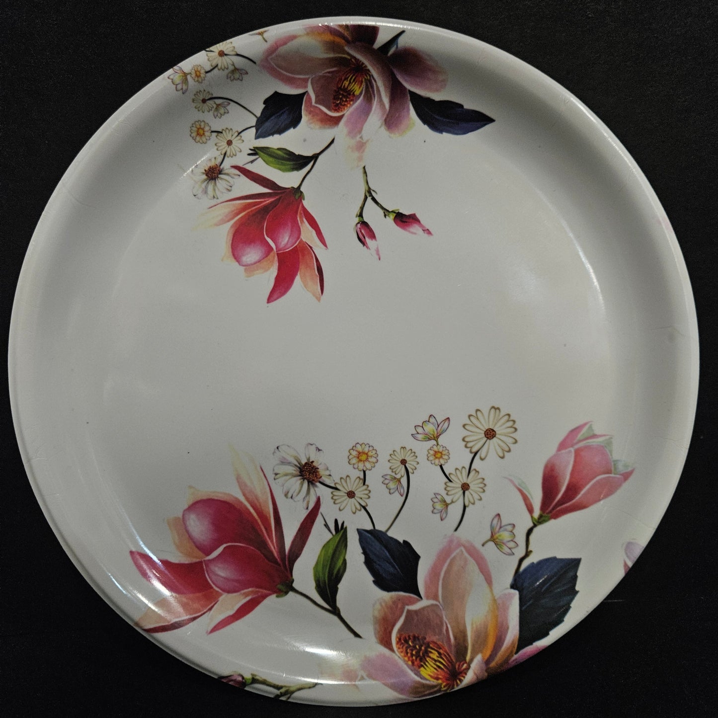 Melamine Glossy Finish Flowers Designer Serving Platter for Dining table Food Serving platter