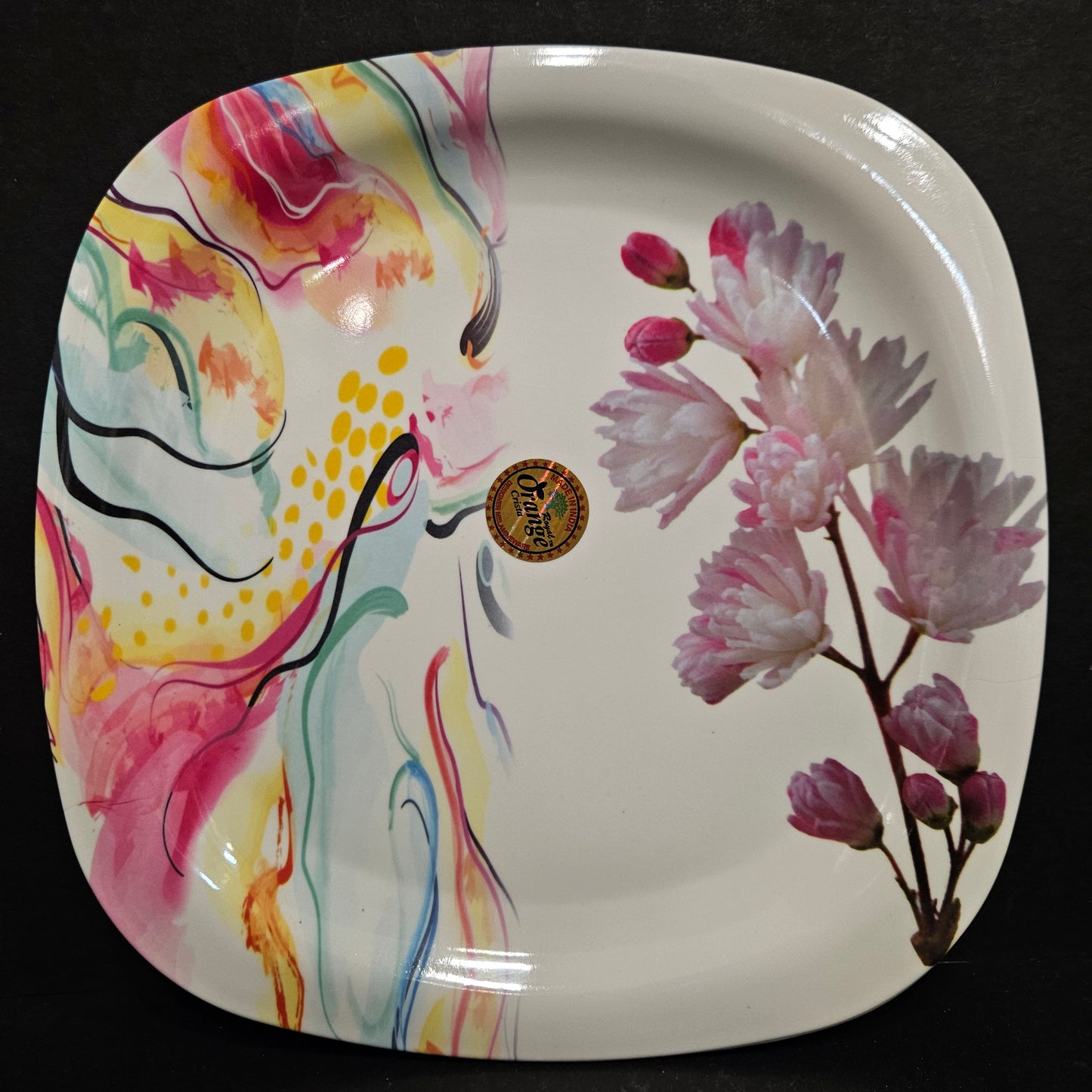 Melamine Glossy Finish Designer Serving Platter for Dining table Food Serving platter