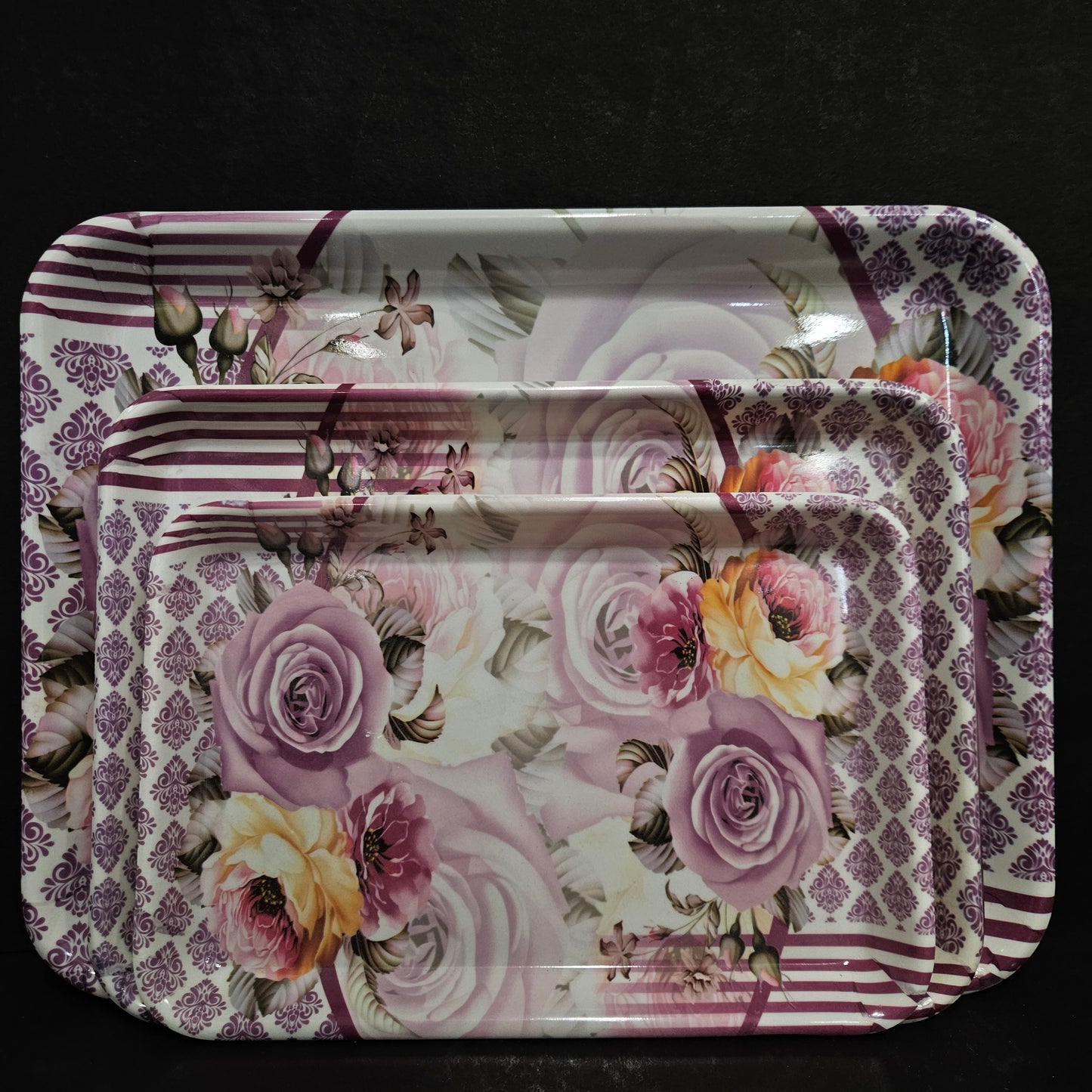 Melamine Glossy Finish Designer Serving try Platter for Dining table Food Serving try platter