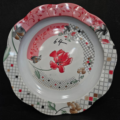 Melamine Glossy Finish Rose Flower Designer Serving Platter for Dining table Food Serving platter