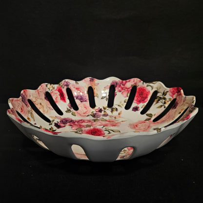 Printed Serving Pot Round Fruit Bowl For Home