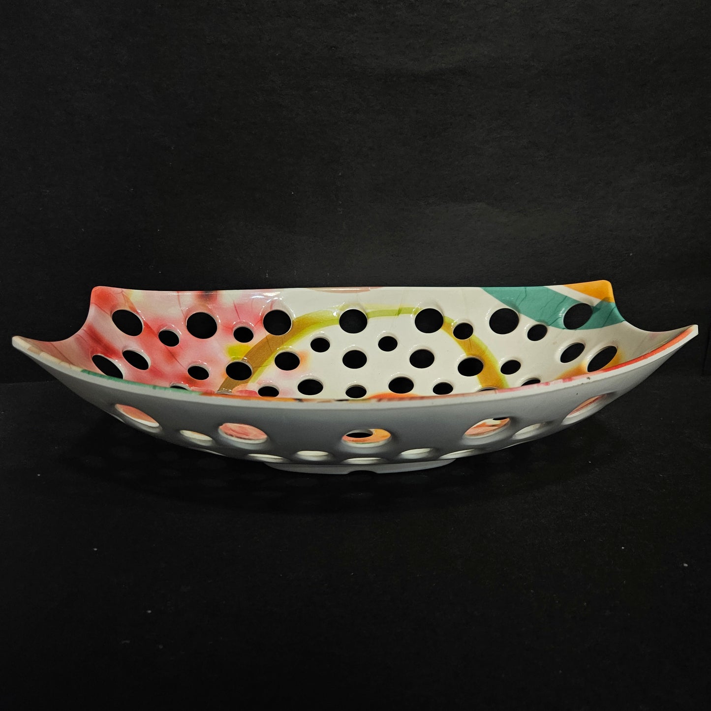 Printed Serving Pot Round Fruit Bowl For Home