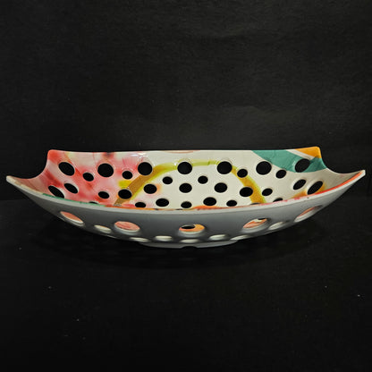 Printed Serving Pot Round Fruit Bowl For Home